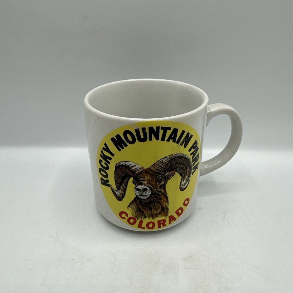 Rocky Mountain Park Colorado Coffee Mug With Big Horn Sheep